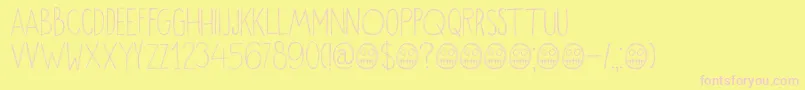 DkOkiku Font – Pink Fonts on Yellow Background
