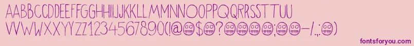 DkOkiku Font – Purple Fonts on Pink Background
