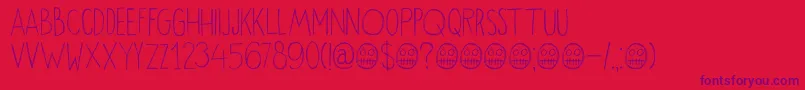 DkOkiku Font – Purple Fonts on Red Background
