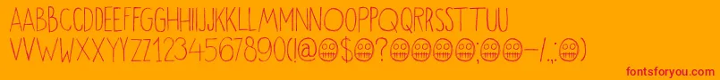 DkOkiku Font – Red Fonts on Orange Background