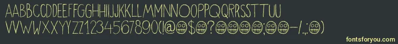 DkOkiku Font – Yellow Fonts on Black Background