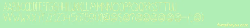 DkOkiku Font – Yellow Fonts on Green Background