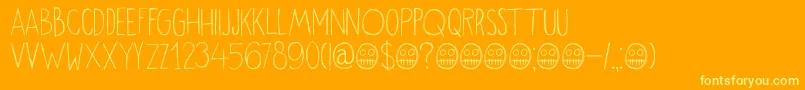 DkOkiku Font – Yellow Fonts on Orange Background
