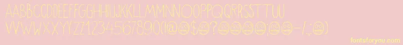 DkOkiku Font – Yellow Fonts on Pink Background