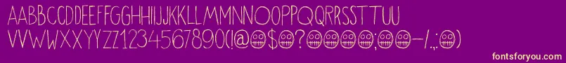 DkOkiku Font – Yellow Fonts on Purple Background