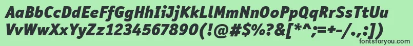 フォントOfficinaSanItcBlackItalic – 緑の背景に黒い文字