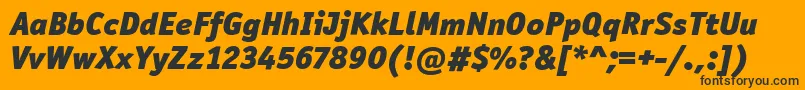 フォントOfficinaSanItcBlackItalic – 黒い文字のオレンジの背景