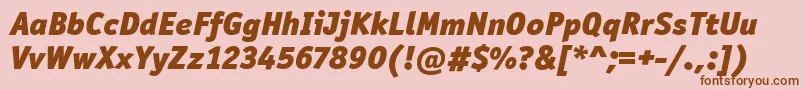 OfficinaSanItcBlackItalic Font – Brown Fonts on Pink Background