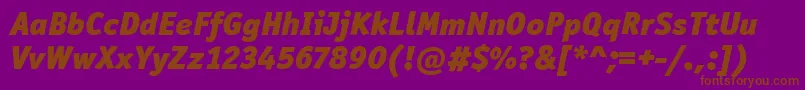 Czcionka OfficinaSanItcBlackItalic – brązowe czcionki na fioletowym tle