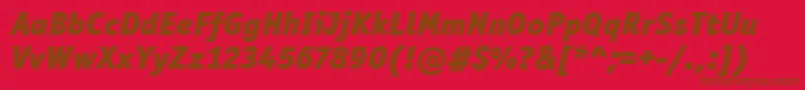 OfficinaSanItcBlackItalic-fontti – ruskeat fontit punaisella taustalla