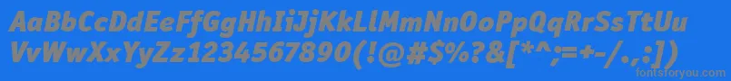 OfficinaSanItcBlackItalic Font – Gray Fonts on Blue Background