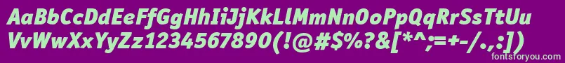 フォントOfficinaSanItcBlackItalic – 紫の背景に緑のフォント