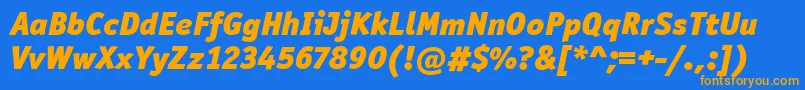 OfficinaSanItcBlackItalic Font – Orange Fonts on Blue Background