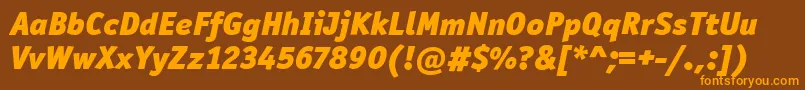 OfficinaSanItcBlackItalic Font – Orange Fonts on Brown Background