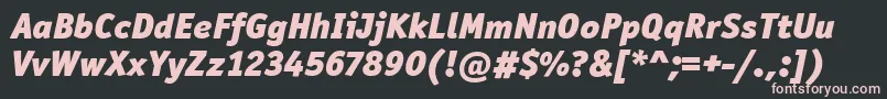 OfficinaSanItcBlackItalic Font – Pink Fonts on Black Background