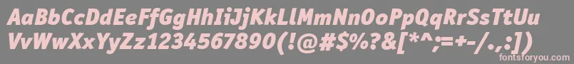 フォントOfficinaSanItcBlackItalic – 灰色の背景にピンクのフォント