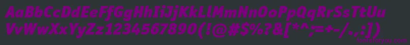 OfficinaSanItcBlackItalic-fontti – violetit fontit mustalla taustalla