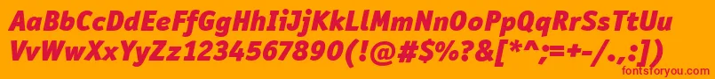 OfficinaSanItcBlackItalic Font – Red Fonts on Orange Background