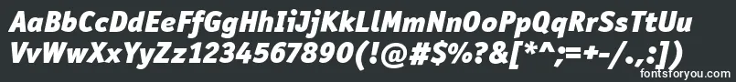 フォントOfficinaSanItcBlackItalic – 黒い背景に白い文字
