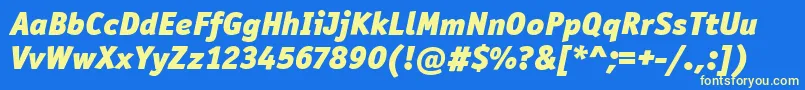 Шрифт OfficinaSanItcBlackItalic – жёлтые шрифты на синем фоне