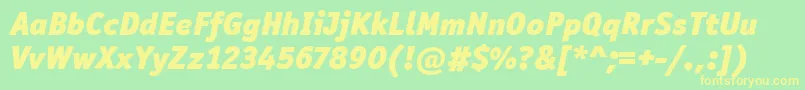 OfficinaSanItcBlackItalic Font – Yellow Fonts on Green Background