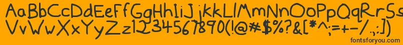 Mousedrawn Font – Black Fonts on Orange Background