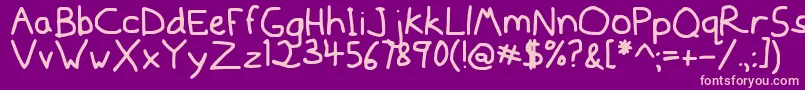 Mousedrawn Font – Pink Fonts on Purple Background