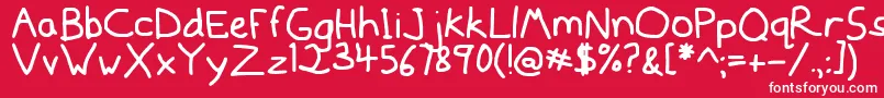 Mousedrawn Font – White Fonts on Red Background