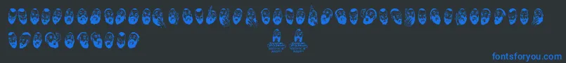 WoodcutterSelfportraits Font – Blue Fonts on Black Background