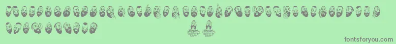 WoodcutterSelfportraits Font – Gray Fonts on Green Background