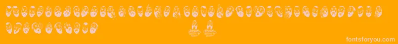 Police WoodcutterSelfportraits – polices roses sur fond orange