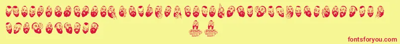 WoodcutterSelfportraits Font – Red Fonts on Yellow Background