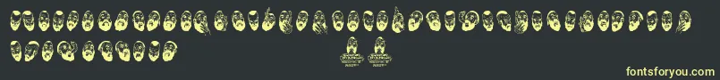WoodcutterSelfportraits Font – Yellow Fonts on Black Background