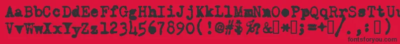 フォントOldTypewriterMessy – 赤い背景に黒い文字