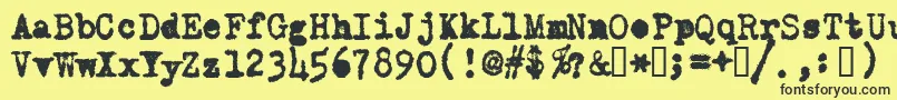フォントOldTypewriterMessy – 黒い文字の黄色い背景