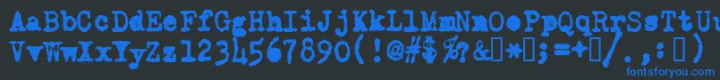 Шрифт OldTypewriterMessy – синие шрифты на чёрном фоне