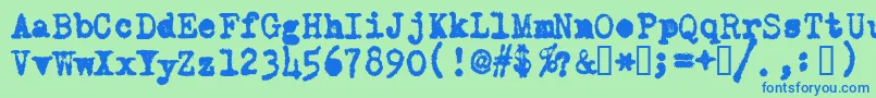 fuente OldTypewriterMessy – Fuentes Azules Sobre Fondo Verde