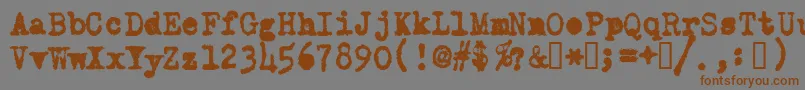 Шрифт OldTypewriterMessy – коричневые шрифты на сером фоне