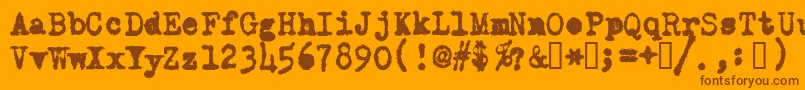 OldTypewriterMessy-Schriftart – Braune Schriften auf orangefarbenem Hintergrund