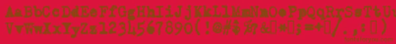 OldTypewriterMessy Font – Brown Fonts on Red Background