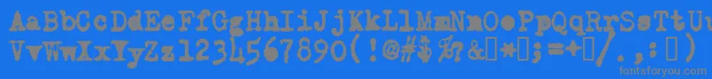 OldTypewriterMessy Font – Gray Fonts on Blue Background