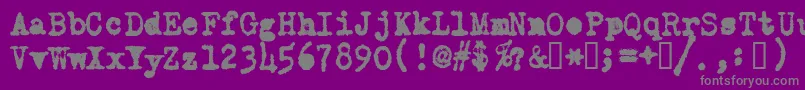 Police OldTypewriterMessy – polices grises sur fond violet
