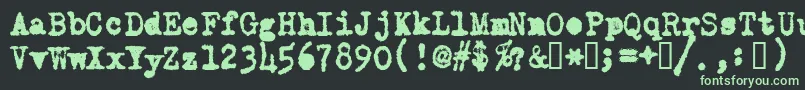 Czcionka OldTypewriterMessy – zielone czcionki na czarnym tle