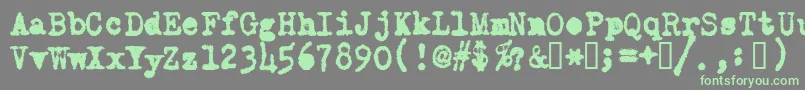 Czcionka OldTypewriterMessy – zielone czcionki na szarym tle