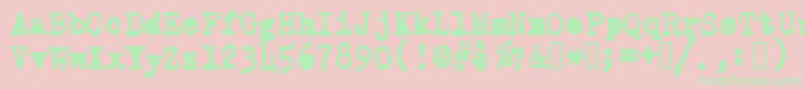 OldTypewriterMessy-Schriftart – Grüne Schriften auf rosa Hintergrund