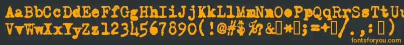 OldTypewriterMessyフォントについての詳細 フォントOldTypewriterMessy – 黒い背景にオレンジの文字