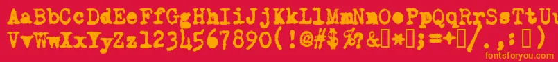 OldTypewriterMessy Font – Orange Fonts on Red Background