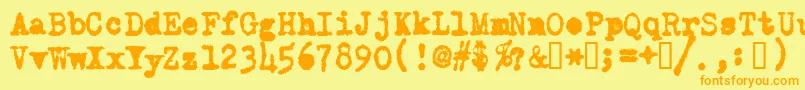 OldTypewriterMessy Font – Orange Fonts on Yellow Background