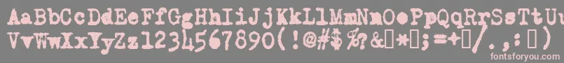 OldTypewriterMessy-Schriftart – Rosa Schriften auf grauem Hintergrund