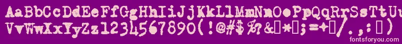 OldTypewriterMessy Font – Pink Fonts on Purple Background